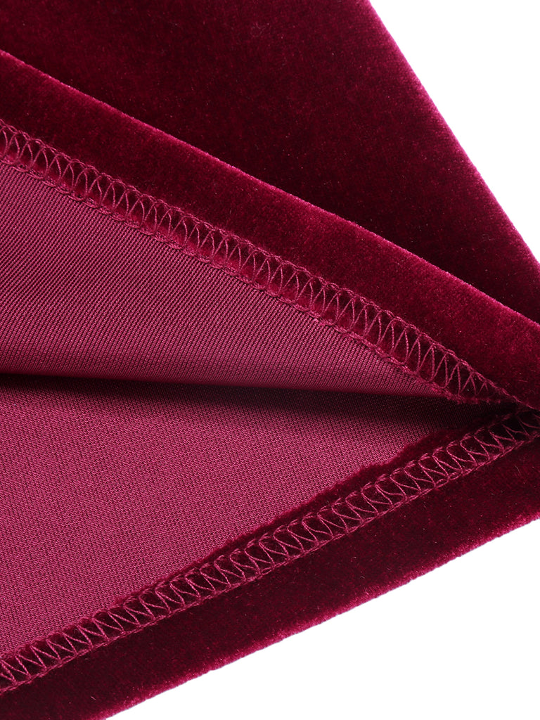 1940s Solid Velvet Belt Long Dress: timeless style reimagined