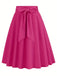 She sways in this 1940s Solid Waist Tie A-Line Skirt and it's pure 1940s magic