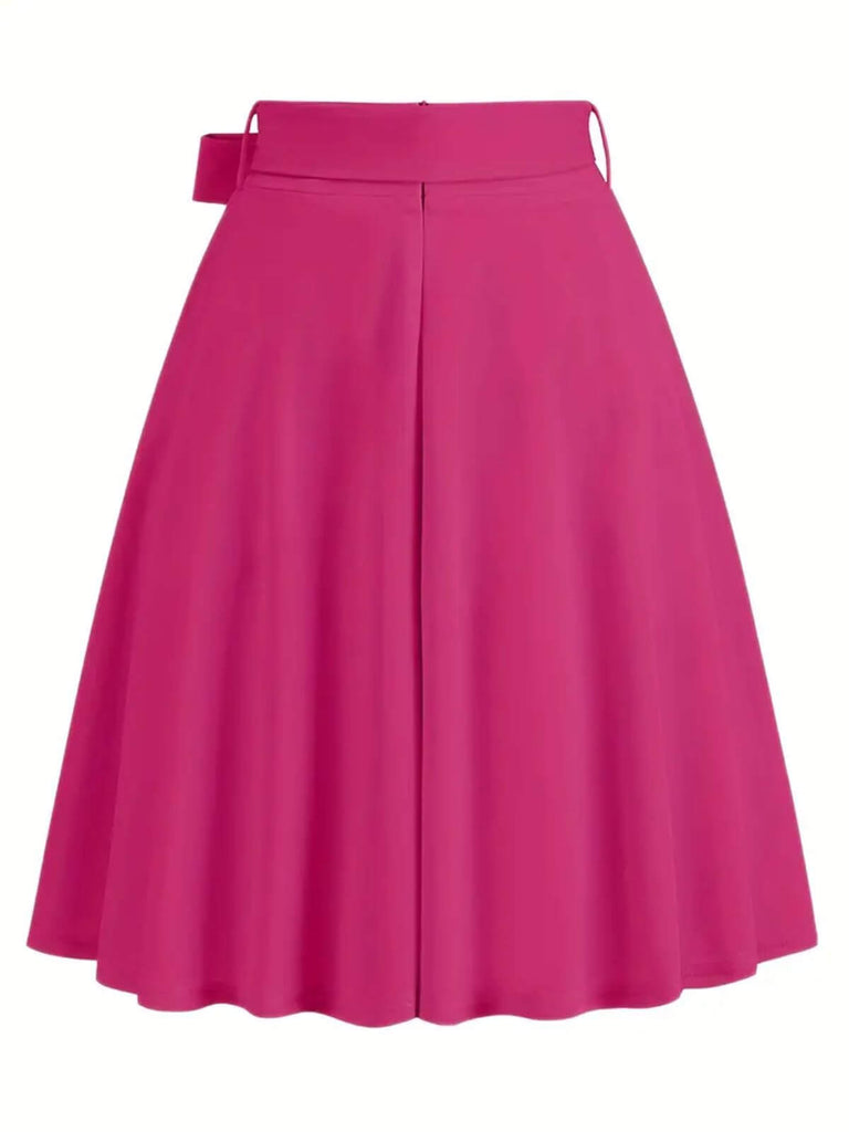 1940s Solid Waist Tie A-Line Skirt, vintage skirt, retro style - perfect for women who love vintage and retro fashion