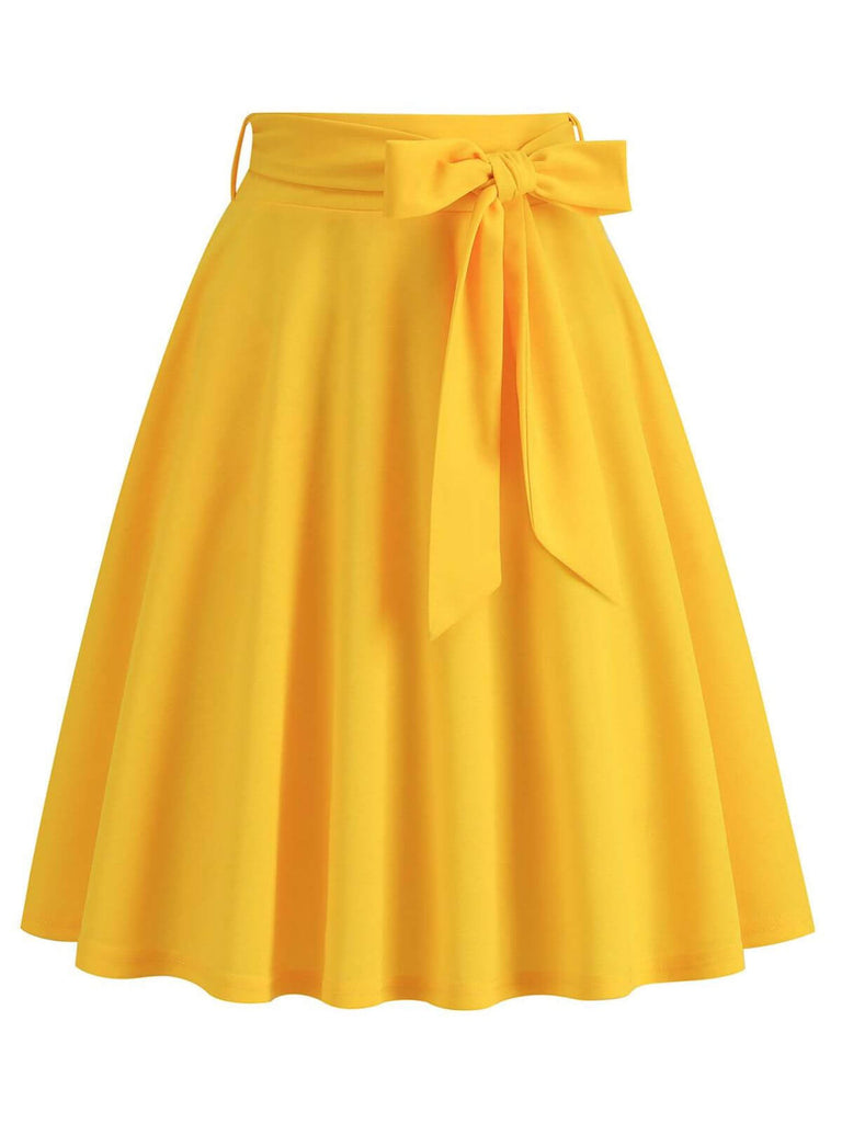1940s Solid Waist Tie A-Line Skirt, vintage skirt, retro style - perfect for women who love vintage and retro fashion