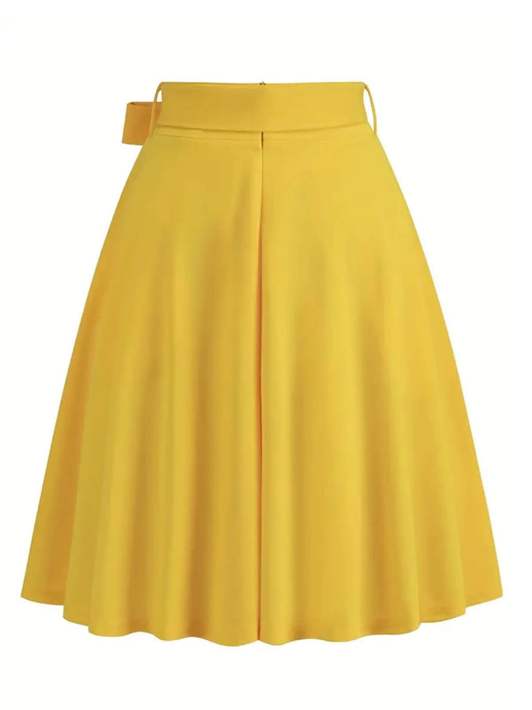 1940s Solid Waist Tie A-Line Skirt, vintage skirt, retro style - perfect for women who love vintage and retro fashion