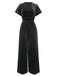 1940s Solid Waist Tie V-Neck Velvet Jumpsuit, vintage romper, retro jumpsuit - perfect for women who love vintage and retro fashion