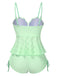 1940s Spaghetti Strap Eyelet Shell Tankini Set - vintage fashion, retro style