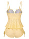 1940s Spaghetti Strap Eyelet Shell Tankini Set - vintage fashion, retro style