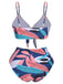 This 1940s Spaghetti Strap Print Swimsuit & Cover-Up carries 1940s vacation dreams in every stitch