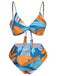 1940s Spaghetti Strap Print Swimsuit & Cover-Up: 1940s Riviera elegance, reimagined for her
