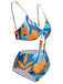 This 1940s Spaghetti Strap Print Swimsuit & Cover-Up carries 1940s vacation dreams in every stitch