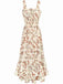 1940s Square Neck Irregular Floral Pleated Dress - vintage dress, retro fashion