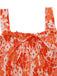 1940s Square Neck Irregular Floral Pleated Dress - vintage dress, retro fashion
