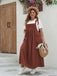1940s Square Neck Pleated Pinafore Dress: beautiful vintage dress, retro fashion, elegant style with timeless appeal