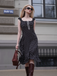 1940s Square Neck Polka Dot Ruffle Dress - vintage dress, retro fashion