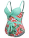 [Plus Size] 1940s Strap Flowers One-Piece Swimsuit, vintage swimsuit, pin-up swimwear - perfect for women who love vintage and retro fashion