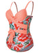 [Plus Size] 1940s Strap Flowers One-Piece Swimsuit, vintage swimsuit, pin-up swimwear - perfect for women who love vintage and retro fashion