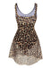 She's wearing 1940s Strap Print One-Piece Skirt Swimsuit and the whole beach remembers the 1940s