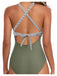 She's wearing 1940s Stripe Patchwork Hollow One-Piece Swimsuit and the whole beach remembers the 1940s