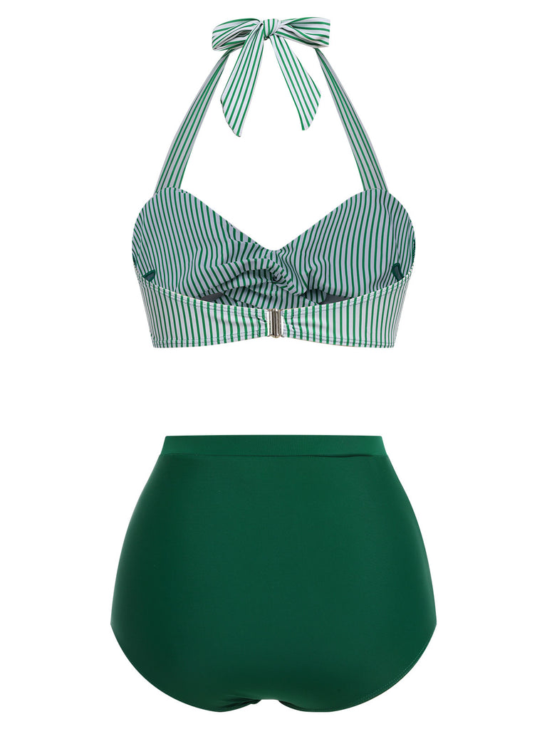 1940s Striped Halter Swimsuit Set | 1940s | vintage swimsuit, retro beachwear