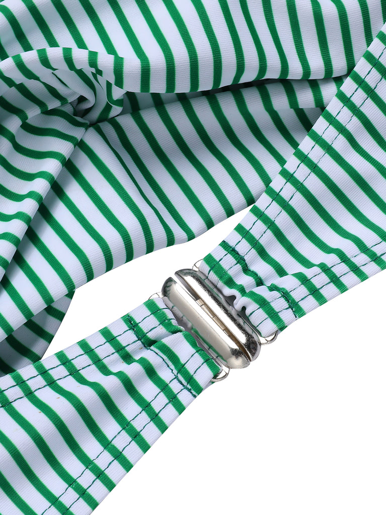 1940s Striped Halter Swimsuit Set | 1940s | vintage swimsuit, retro beachwear