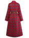 1940s Tartan Plaid Long Sleeve Belted Shirt Dress - vintage dress, retro fashion