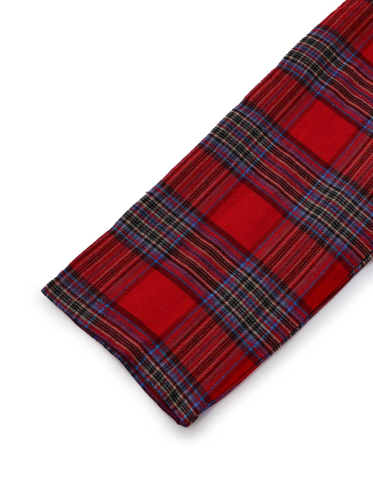 1940s Tartan Plaid Long Sleeve Belted Shirt Dress - vintage dress, retro fashion