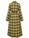 1940s Tartan Plaid Long Sleeve Belted Shirt Dress - vintage dress, retro fashion