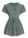 1940s Tie Front Eyelet Embroidered Blouse, vintage top, retro blouse - perfect for women who love vintage and retro fashion