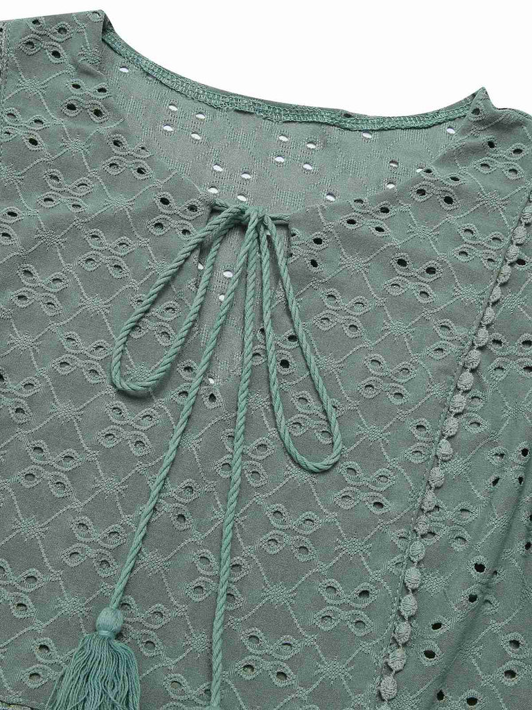 1940s Tie Front Eyelet Embroidered Blouse, vintage top, retro blouse - perfect for women who love vintage and retro fashion