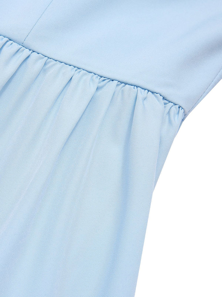 1940s U-Neck Spaghetti Strap Pleated Dress — a 1940s silhouette that turns sidewalks into runways