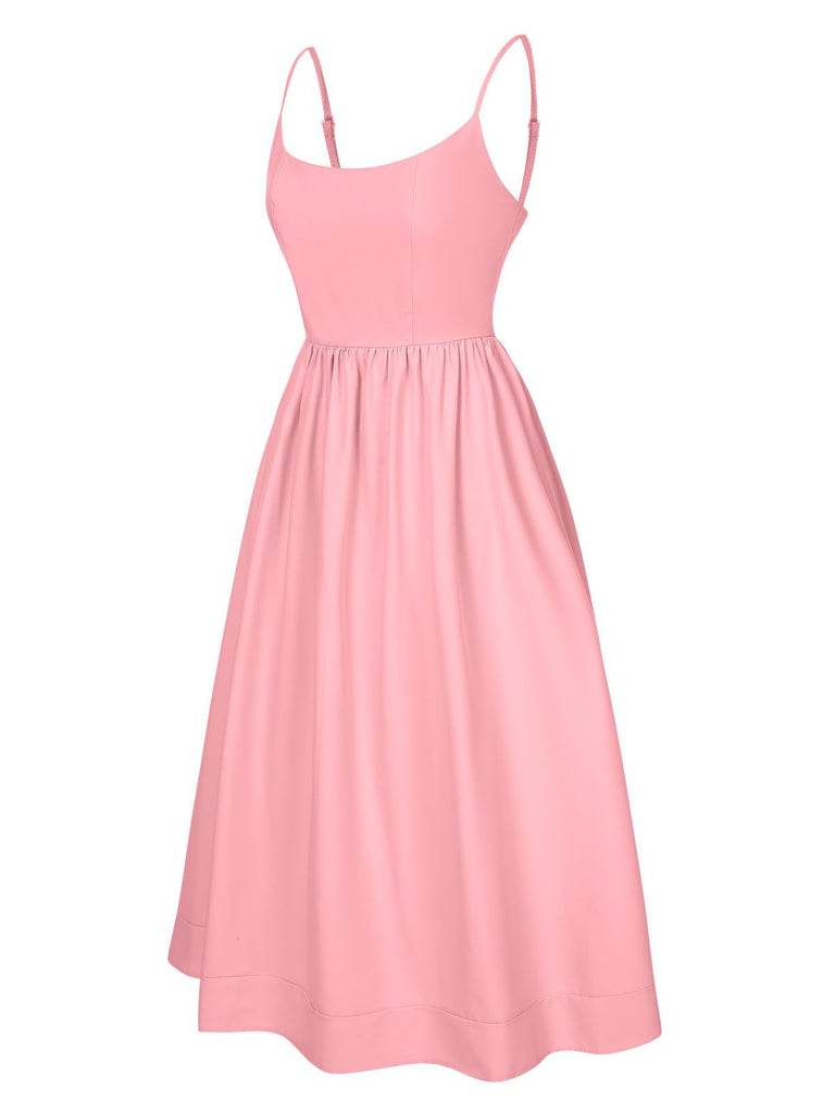 1940s U-Neck Spaghetti Strap Pleated Dress — the kind of 1940s dress that makes strangers smile