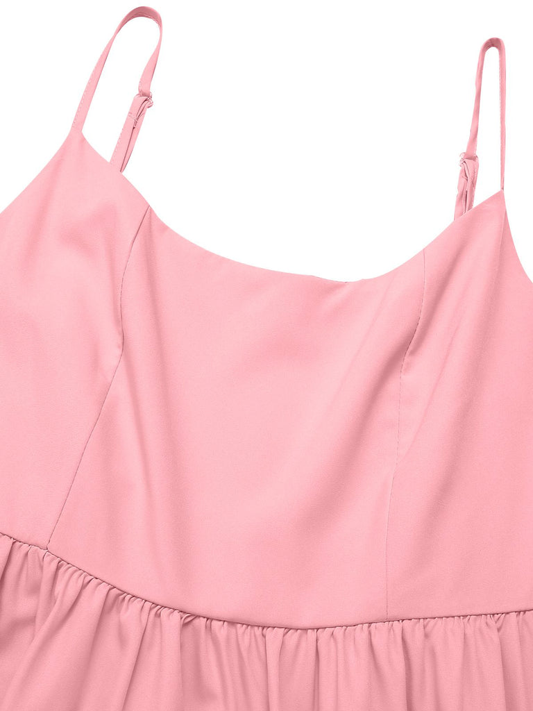 1940s U-Neck Spaghetti Strap Pleated Dress — a 1940s silhouette that turns sidewalks into runways