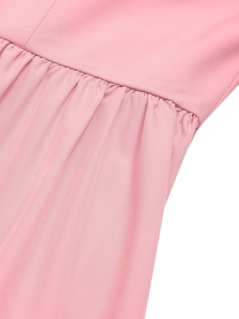 She slips into this 1940s U-Neck Spaghetti Strap Pleated Dress and suddenly it's a 1940s daydream