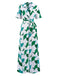 She adds this 1940s V-Neck Contrast Print Belted Jumpsuit and suddenly it's 1940s perfection