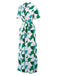 This 1940s V-Neck Contrast Print Belted Jumpsuit carries 1940s stories waiting to be told