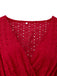 1940s V-Neck Cutout Cotton Smocked Ruffled Dress - vintage dress, retro fashion