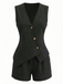 1940s V-Neck Lace-Up Vest & Shorts Set - vintage fashion, retro style