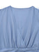 1940s V-Neck Ruffled Sleeve Slit Dress - vintage dress, retro fashion