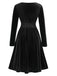 1940s VNeck Solid Aline Velvet | 1940s | vintage dress, retro fashion