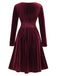 1940s VNeck Solid Aline Velvet | 1940s | vintage dress, retro fashion