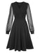 1940s V-Neck Solid Polka Dots Patchwork Dress, vintage dress, retro fashion - perfect for women who love vintage and retro fashion