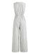 1940s V-Neck Striped Tie-Waist Sleeveless Jumpsuit - vintage jumpsuit, retro fashion