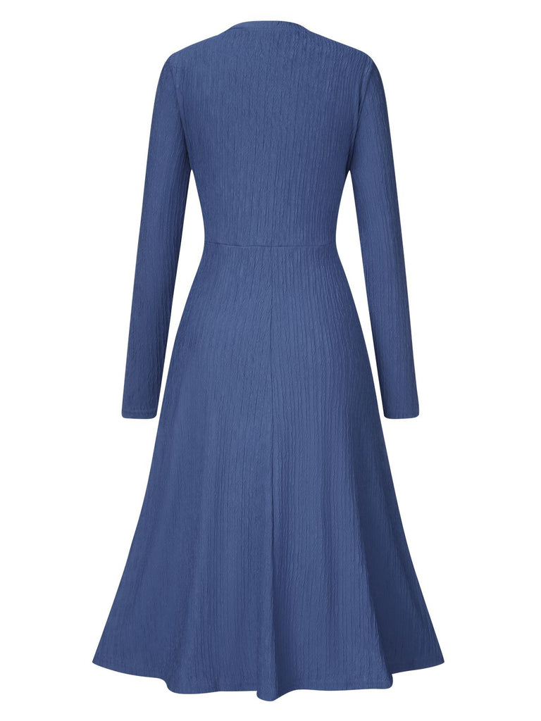 1940s V-Neck Wrap Waist A-Line Midi Dress — a 1940s silhouette that turns sidewalks into runways