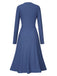 1940s V-Neck Wrap Waist A-Line Midi Dress — a 1940s silhouette that turns sidewalks into runways