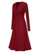 This 1940s V-Neck Wrap Waist A-Line Midi Dress wraps her in 1940s elegance, one twirl at a time