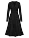 1940s V-Neck Wrap Waist A-Line Midi Dress — a 1940s silhouette that turns sidewalks into runways