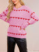 1940s Valentine's Day Heart Knitted Sweater - vintage fashion, retro style