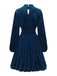 1940s Velvet Cutout Pleated Lantern Sleeve Dress - vintage dress, retro fashion
