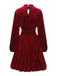 1940s Velvet Cutout Pleated Lantern Sleeve Dress - vintage dress, retro fashion