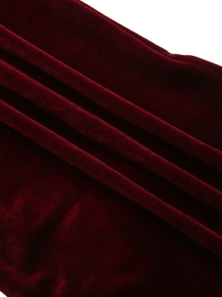 1940s Velvet High-Waist Solid Flare Pants - vintage fashion, retro style