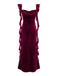 1940s Velvet Ribbon Strap Ruffled Detail Dress - vintage dress, retro fashion