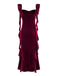 1940s Velvet Ribbon Strap Ruffled Detail Dress - vintage dress, retro fashion