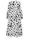 She slips into this 1940s Vintage Polka Dots Long Sleeve Slit Dress and suddenly it's a 1940s daydream